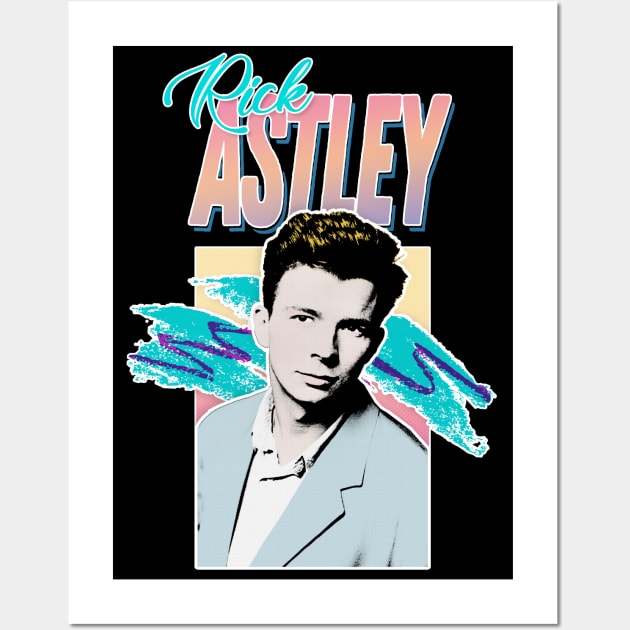 Rick Astley 80s Aesthetic Tribute Design Wall Art by DankFutura